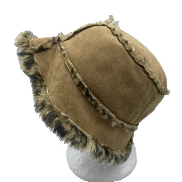 VTG Fair Weather Fairweather Animal Print Faux Fur Hat Size M 57 CM Mob Wife - Picture 13 of 14